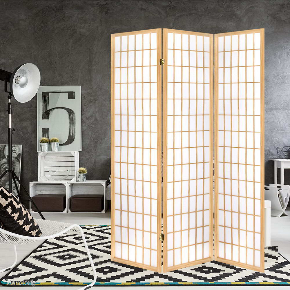 Cann River 3 Panel Pine Room Divider Screen, Natural view 6