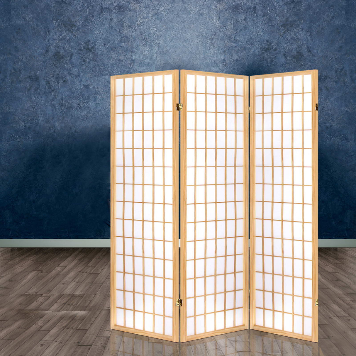 Cann River 3 Panel Pine Room Divider Screen, Natural view 7
