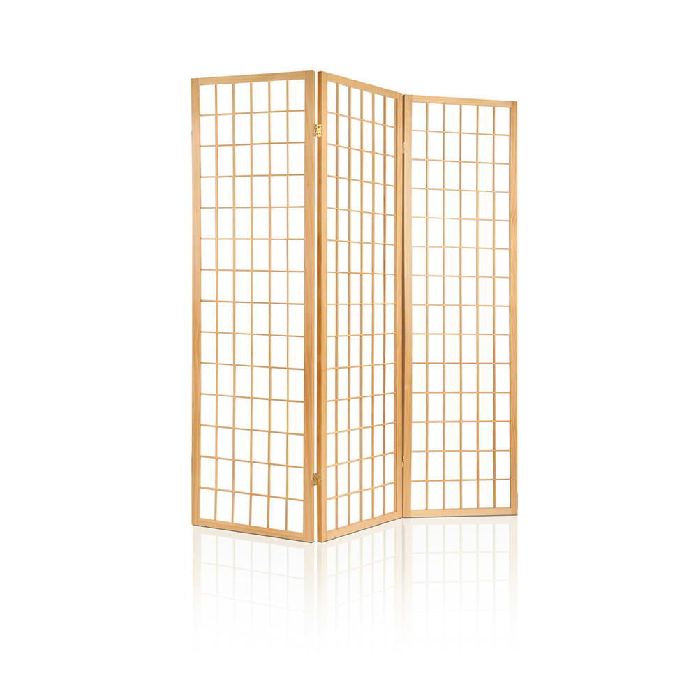 Cann River 3 Panel Pine Room Divider Screen, Natural view 8