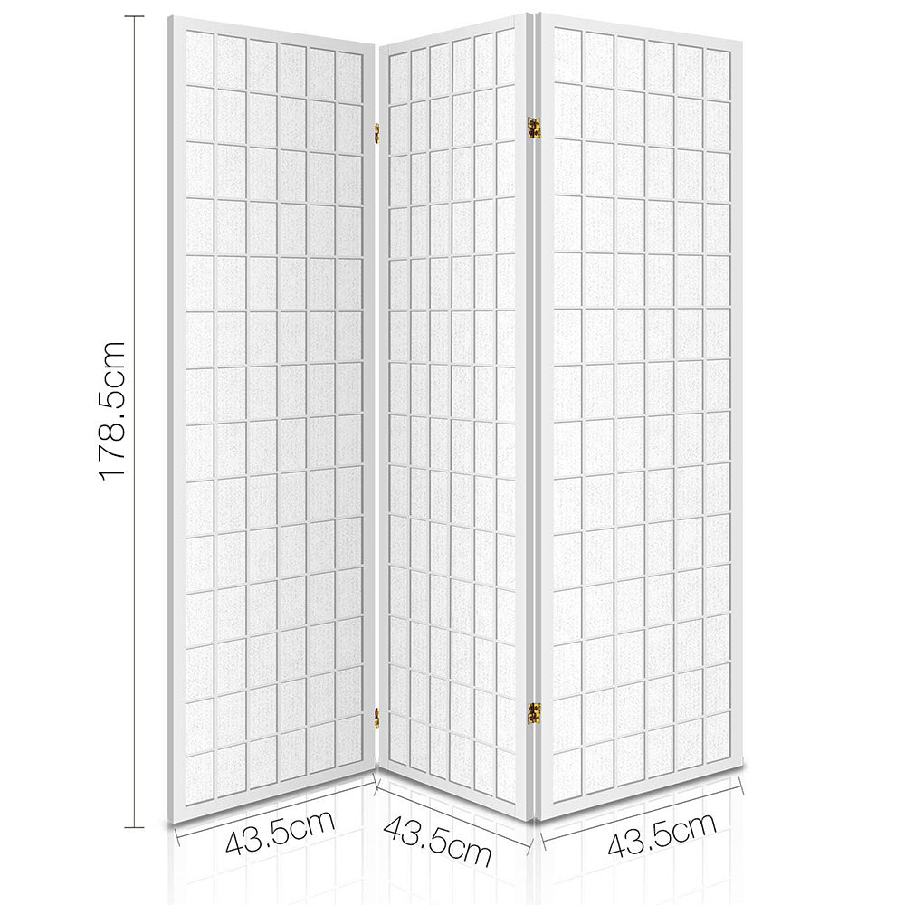 Cann River 3 Panel Pine Room Divider Screen, White view 2