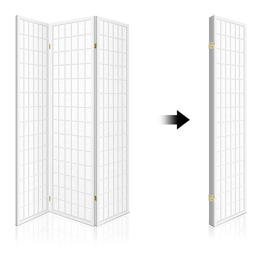 Cann River 3 Panel Pine Room Divider Screen, White view 3