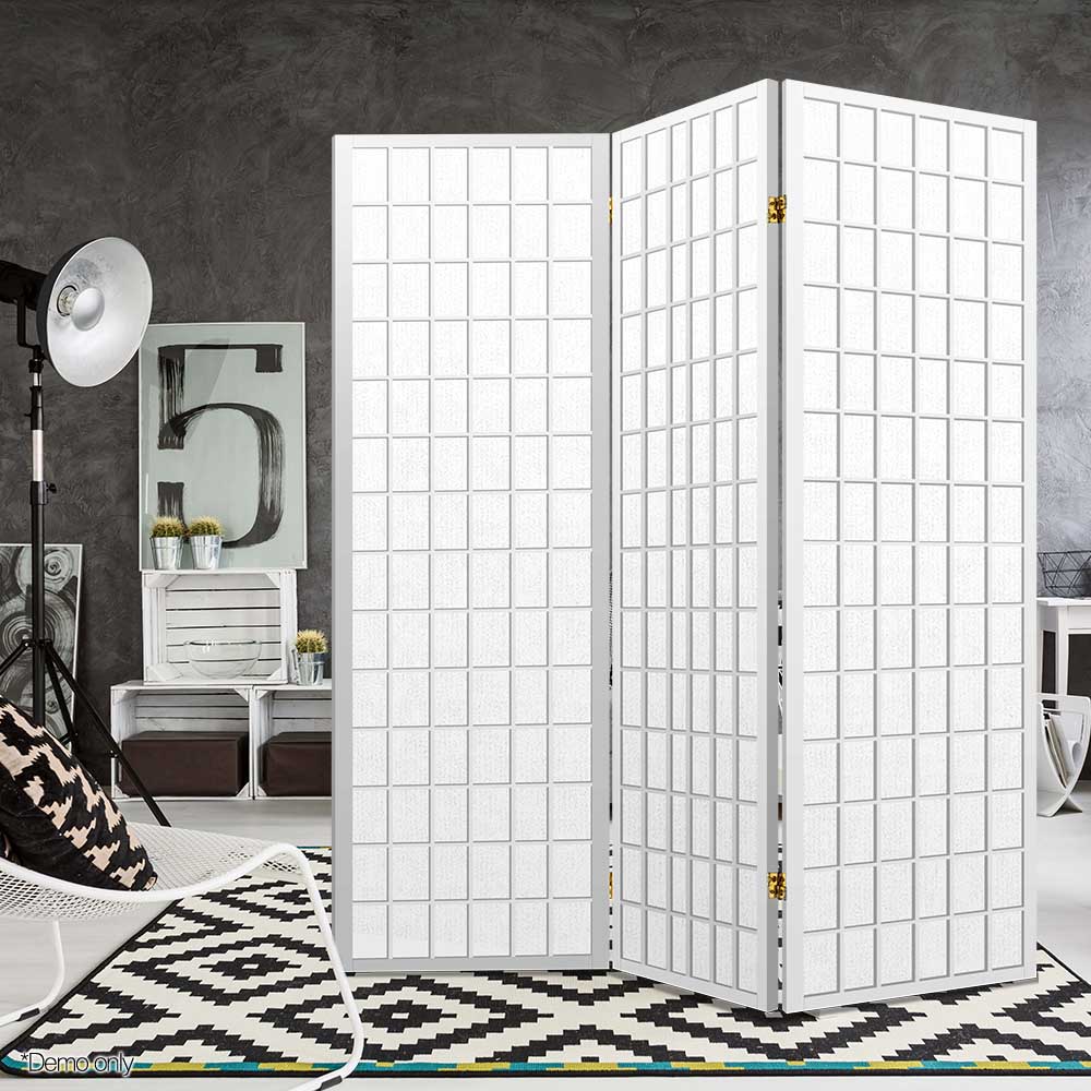 Cann River 3 Panel Pine Room Divider Screen, White view 6