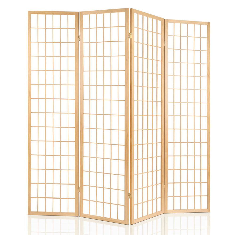 Cann River 4 Panel Pine Room Divider Screen, Natural view 3