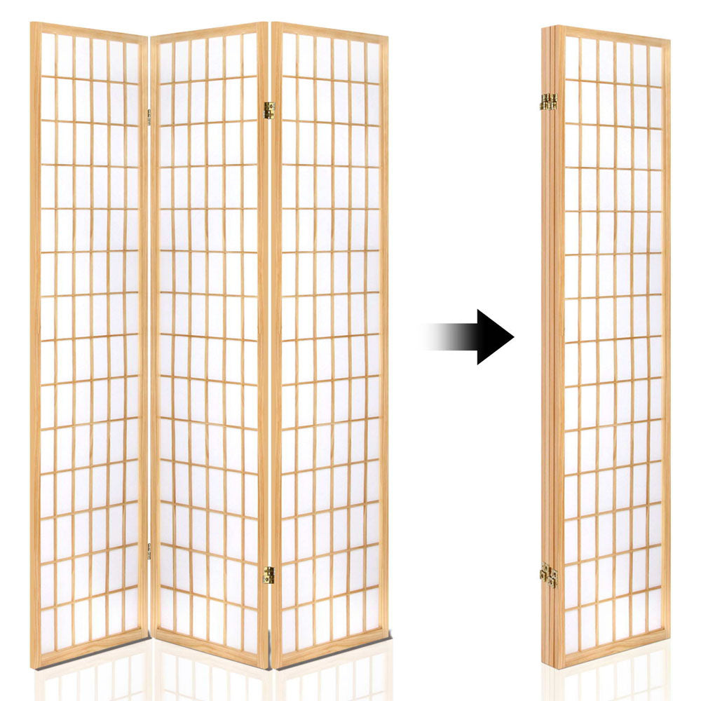 Cann River 4 Panel Pine Room Divider Screen, Natural view 5