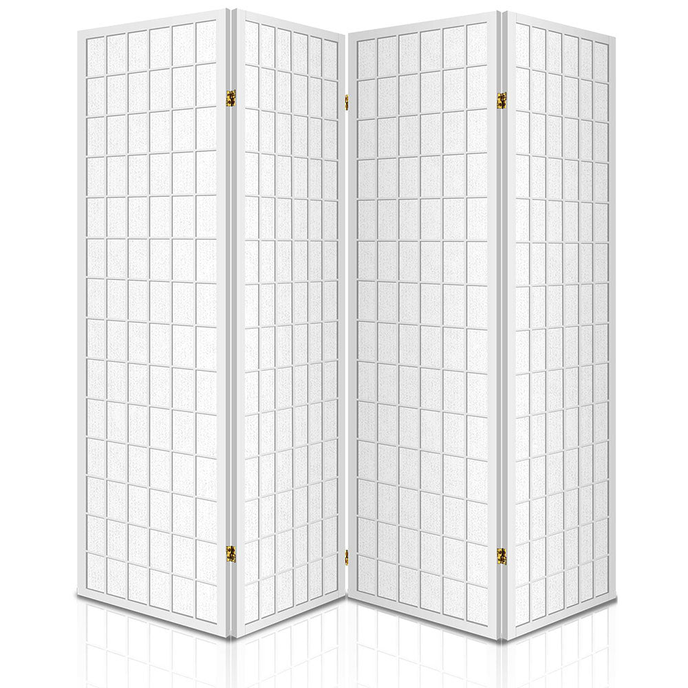 Cann River 4 Panel Pine Room Divider Screen, White view 3