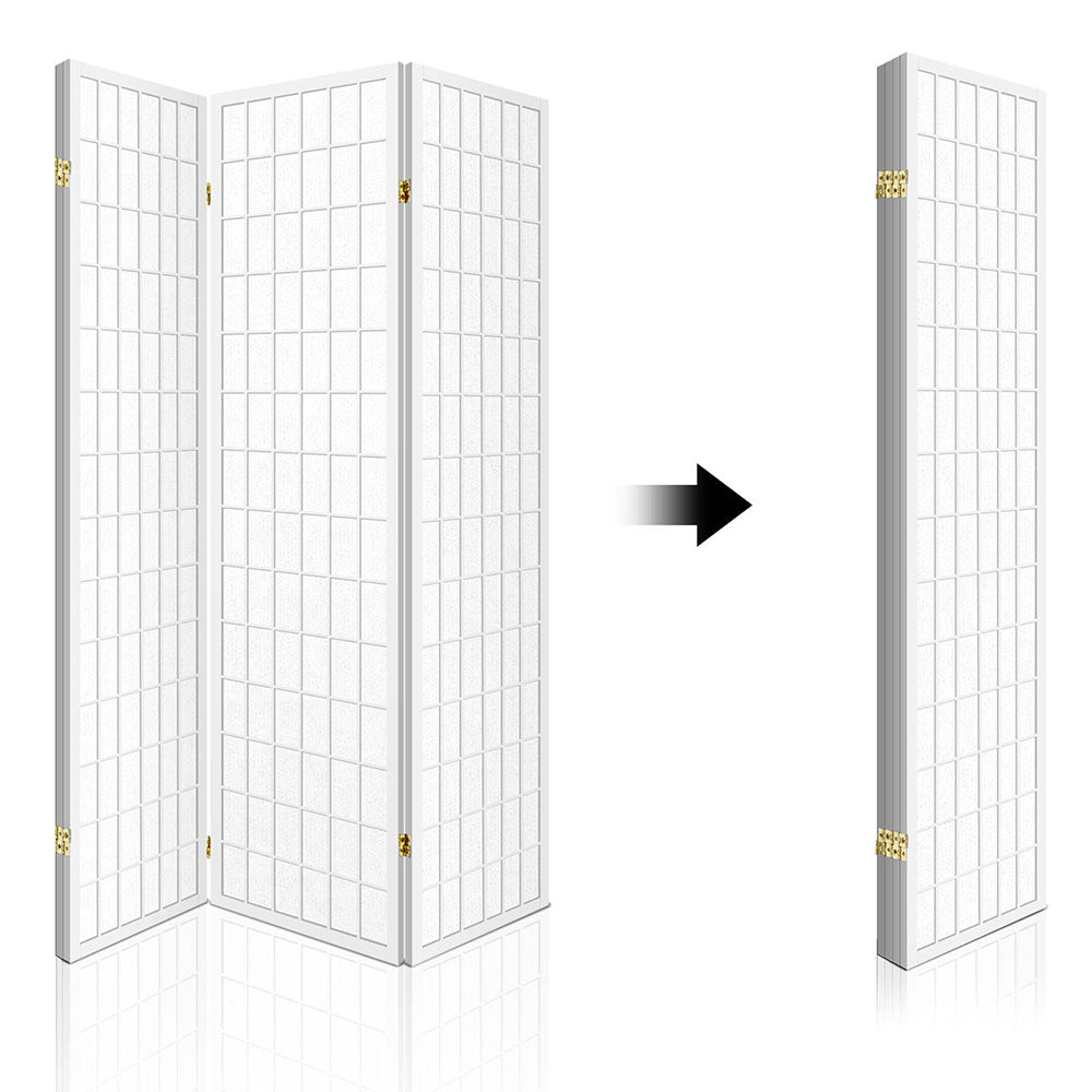 Cann River 4 Panel Pine Room Divider Screen, White view 4