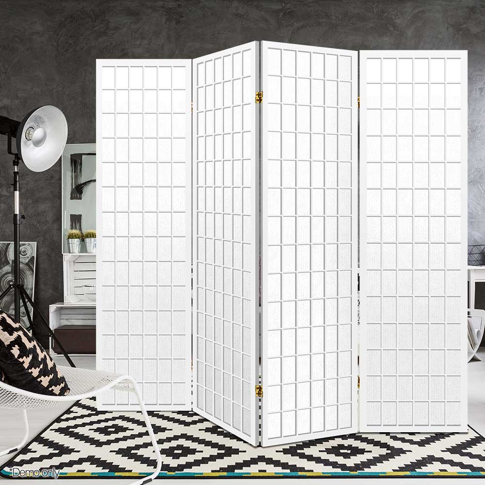Cann River 4 Panel Pine Room Divider Screen, White view 6