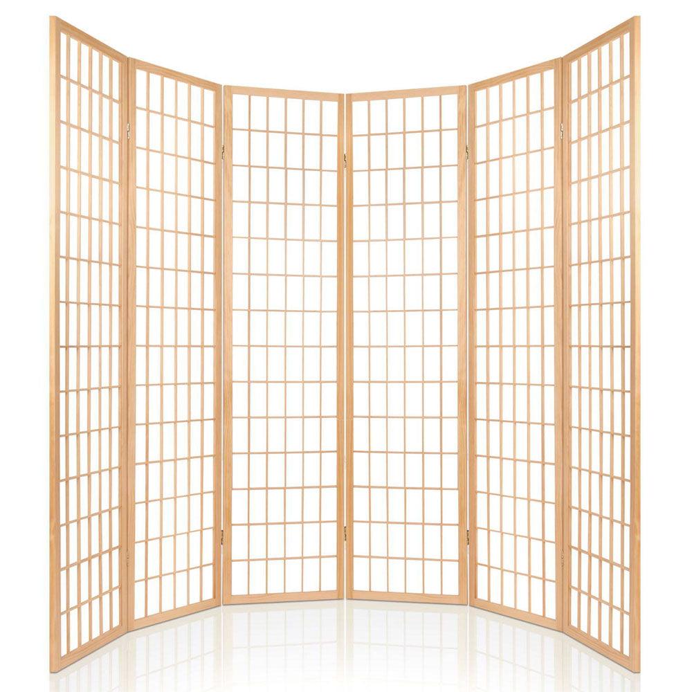 Cann River 6 Panel Pine Room Divider Screen, Natural view 5