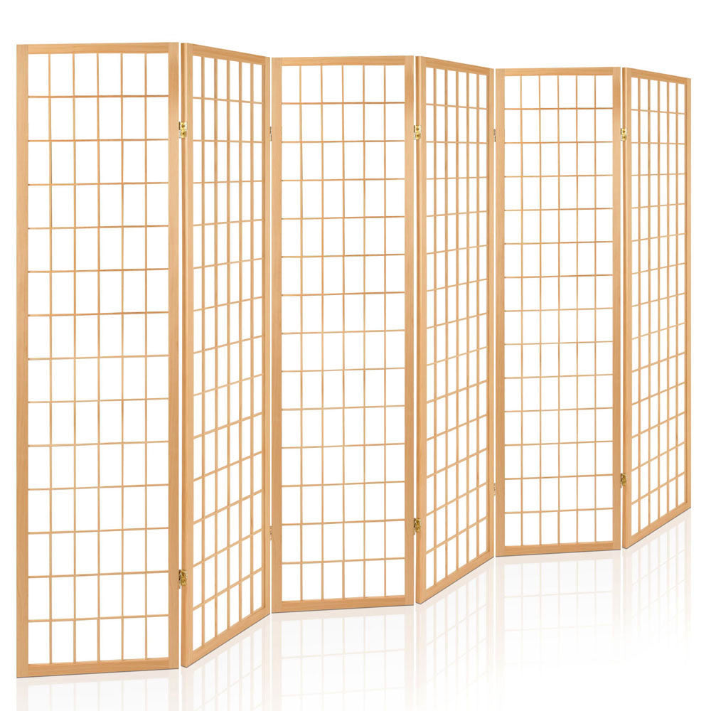 Cann River 6 Panel Pine Room Divider Screen, Natural view 8