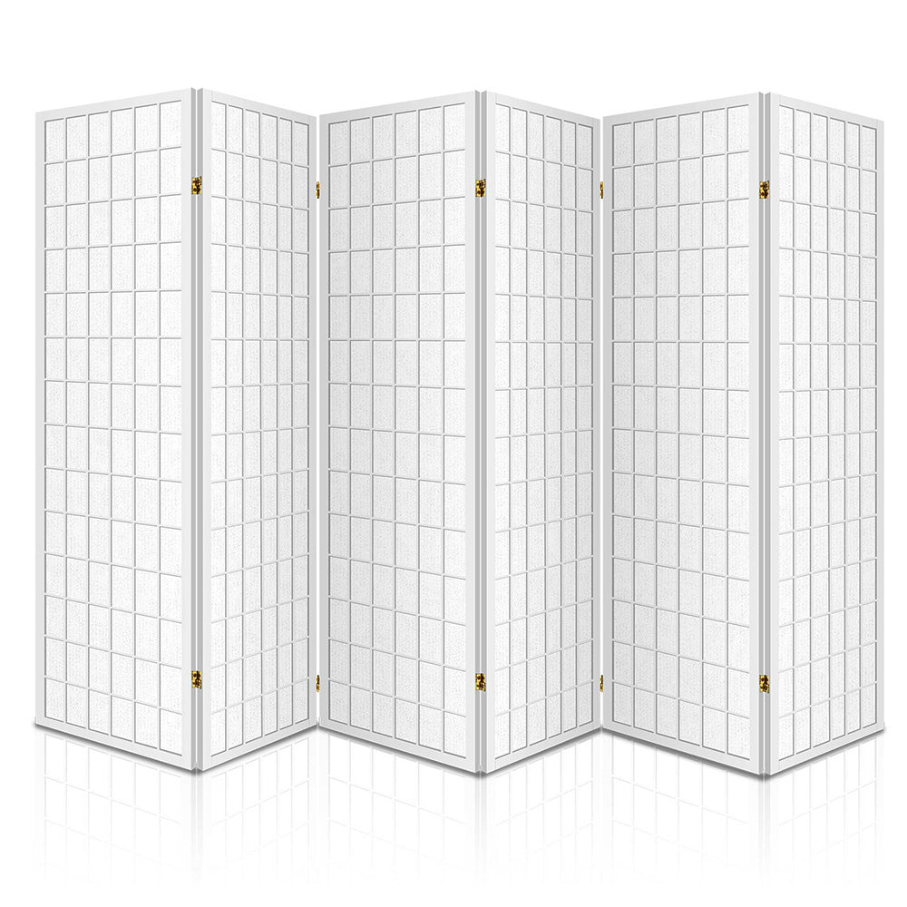 Cann River 6 Panel Pine Room Divider Screen, White view 3