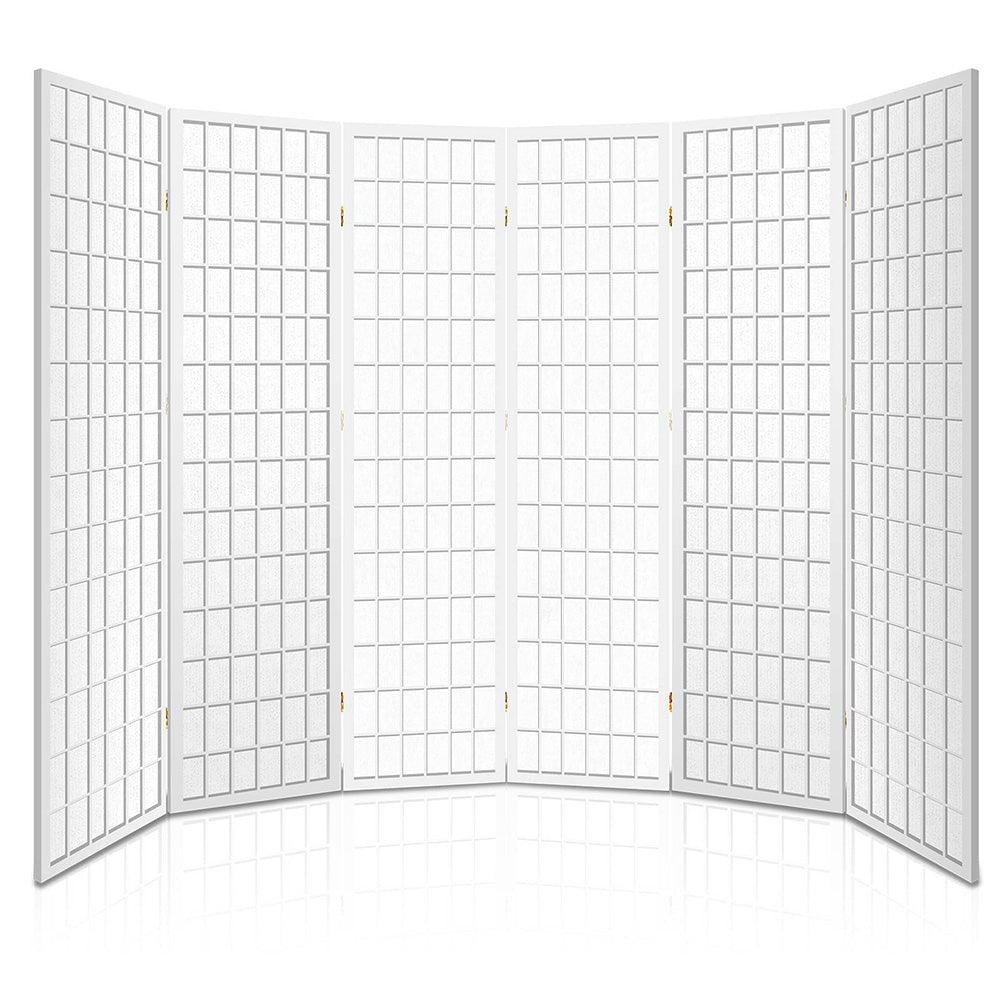 Cann River 6 Panel Pine Room Divider Screen, White view 4