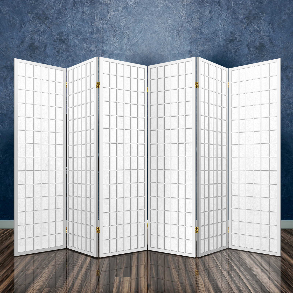 Cann River 6 Panel Pine Room Divider Screen, White view 7