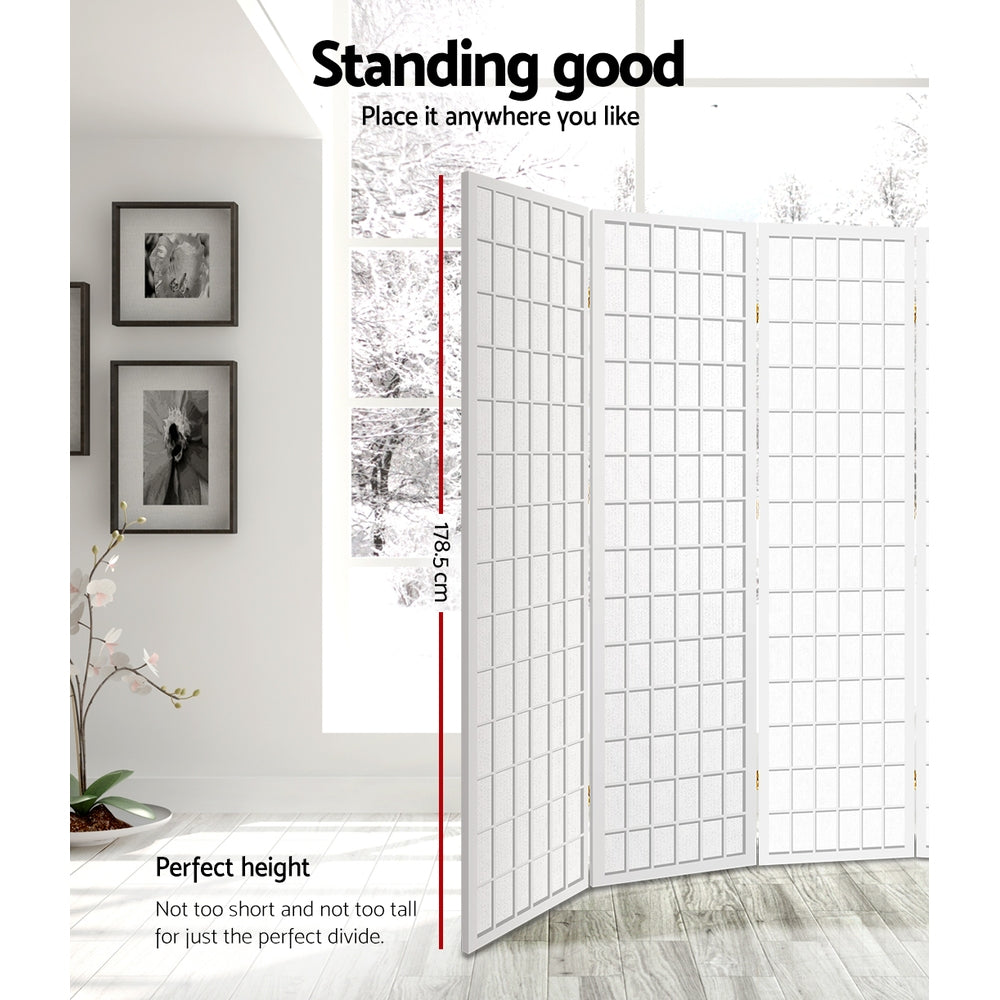Cann River 8 Panel Pine Room Divider Screen, White view 3