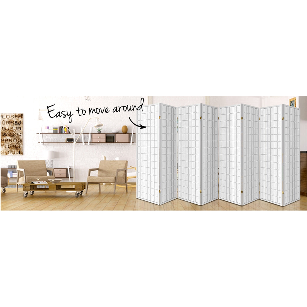 Cann River 8 Panel Pine Room Divider Screen, White view 5