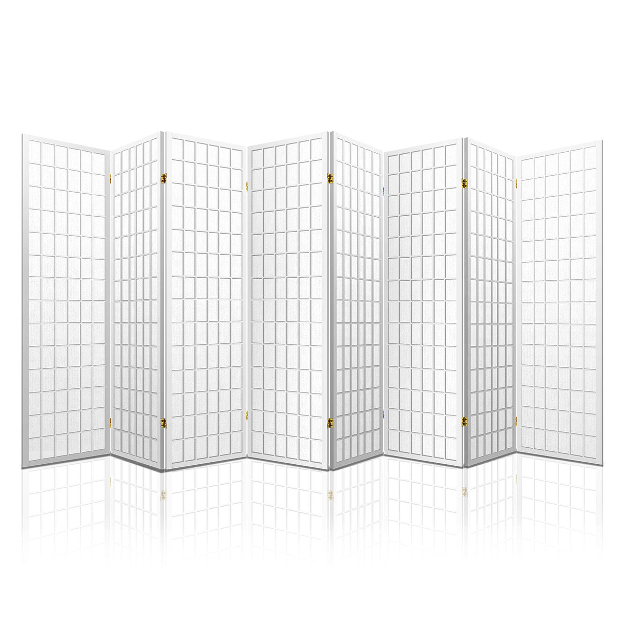 Cann River 8 Panel Pine Room Divider Screen, White view 7