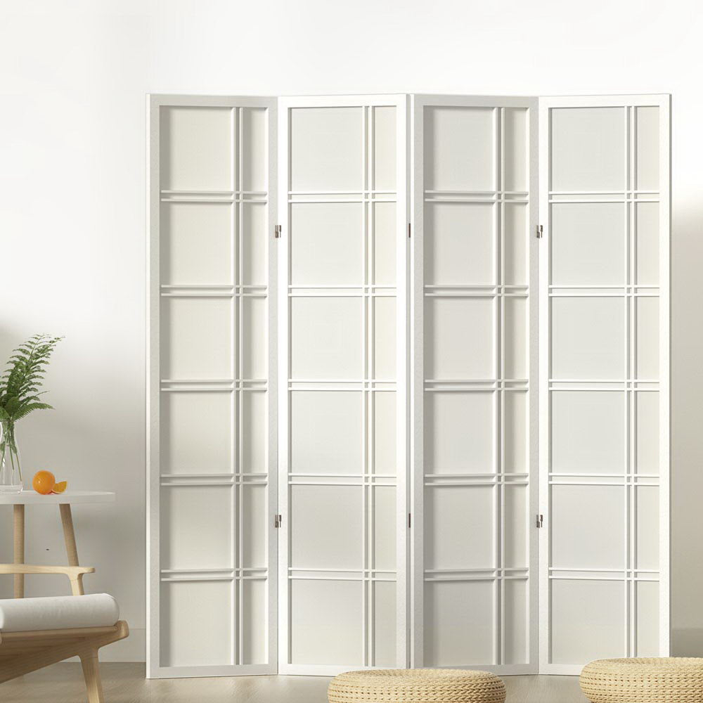 Bairnsdale 4 Panel Room Divider Screen, White