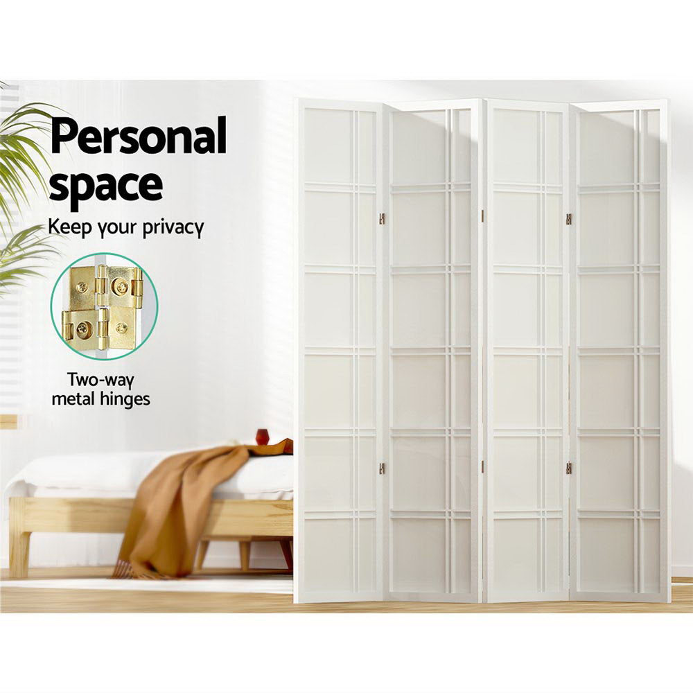 Bairnsdale 4 Panel Room Divider Screen, White
