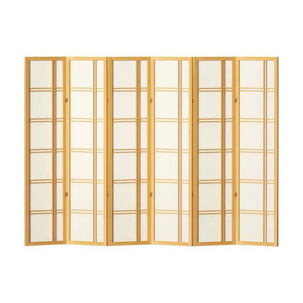 Bairnsdale 6 Panel Room Divider Screen, Natural
