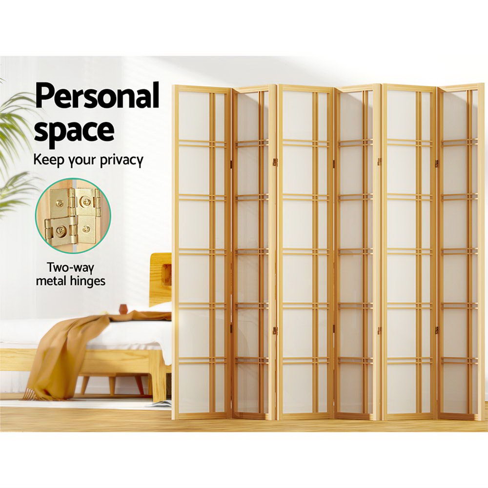 Bairnsdale 6 Panel Room Divider Screen, Natural