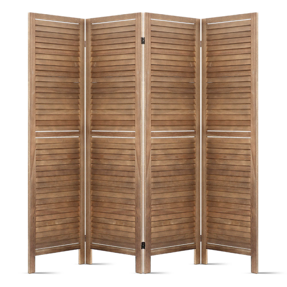Orbost 4 Panel Louvre Room Divider Screen, Oak view 3