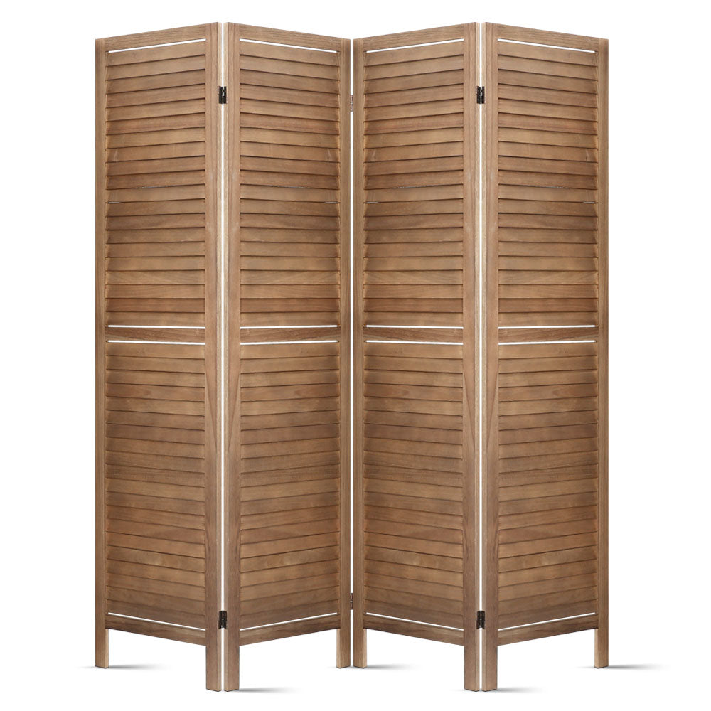 Orbost 4 Panel Louvre Room Divider Screen, Oak view 4