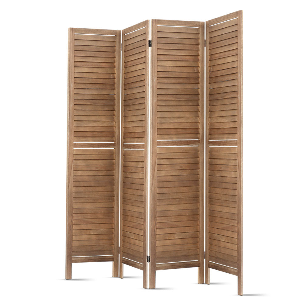 Orbost 4 Panel Louvre Room Divider Screen, Oak view 5