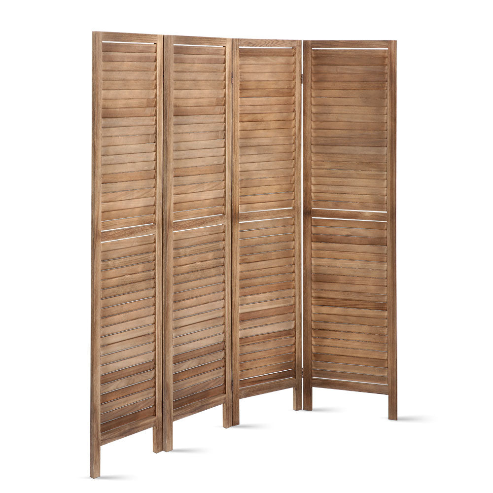 Orbost 4 Panel Louvre Room Divider Screen, Oak view 6