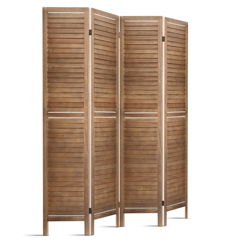 Orbost 4 Panel Louvre Room Divider Screen, Oak view 8
