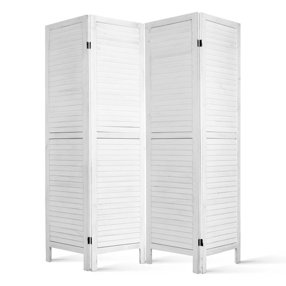 Orbost 4 Panel Louvre Room Divider Screen, White view 3