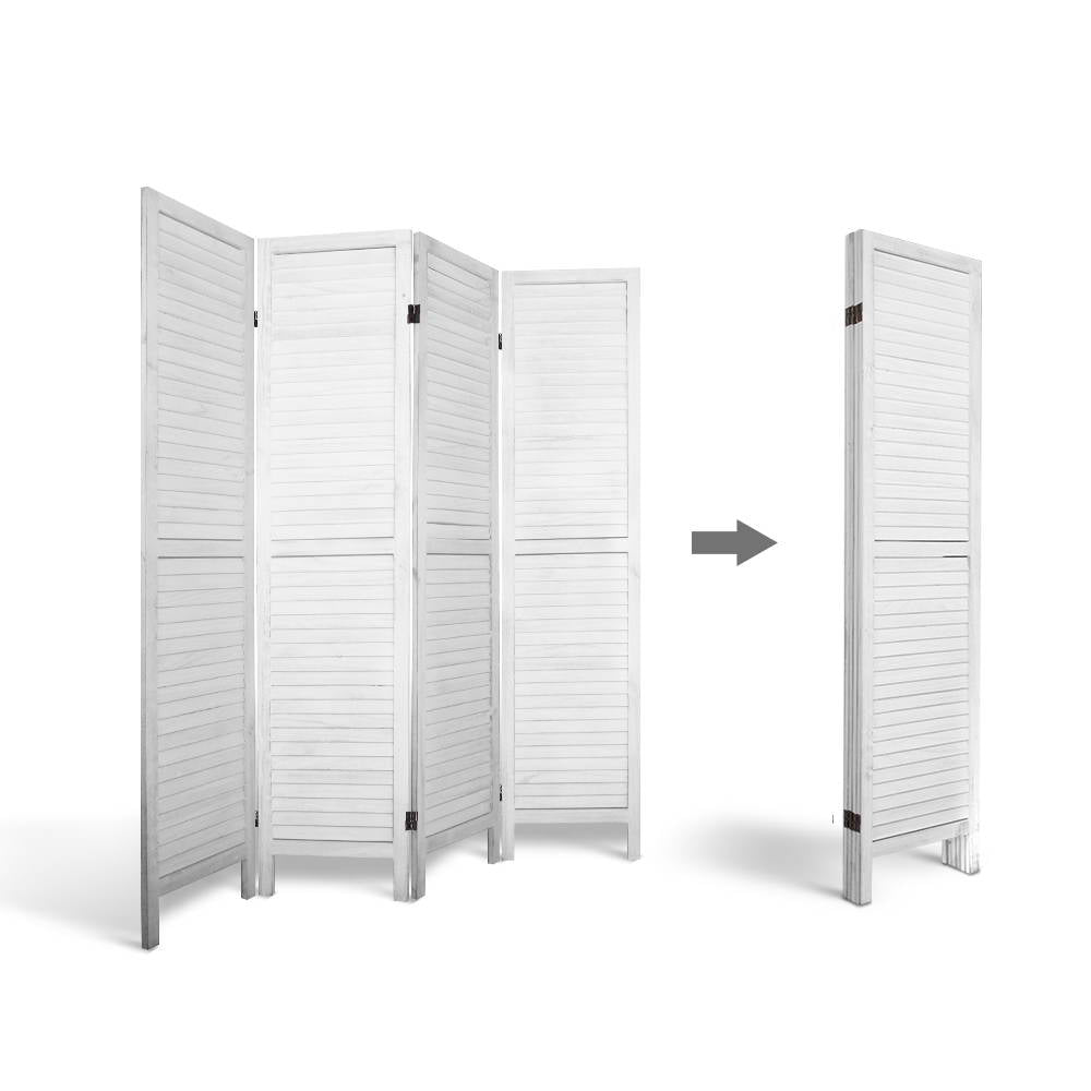 Orbost 4 Panel Louvre Room Divider Screen, White view 5