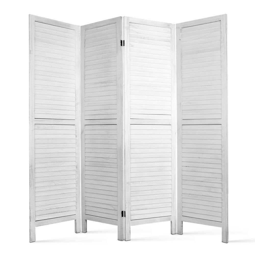 Orbost 4 Panel Louvre Room Divider Screen, White view 8