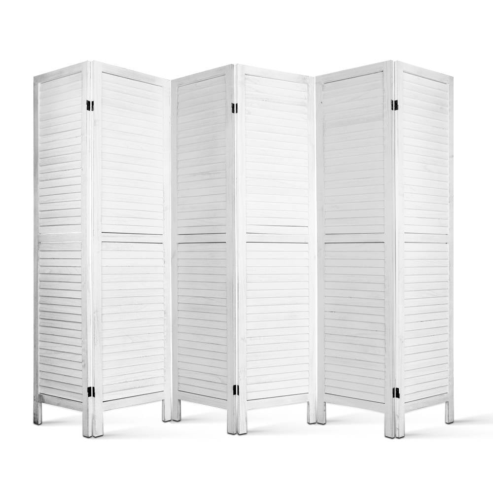 Orbost 6 Panel Louvre Room Divider Screen, White view 3