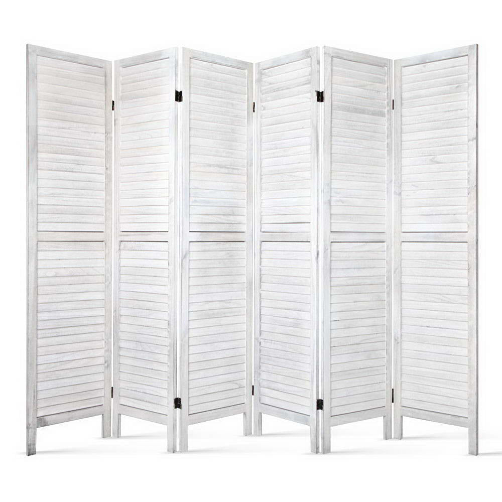 Orbost 6 Panel Louvre Room Divider Screen, White view 8