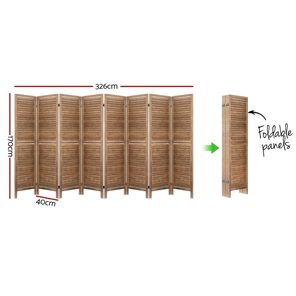 Orbost 8 Panel Louvre Room Divider Screen, Oak view 2