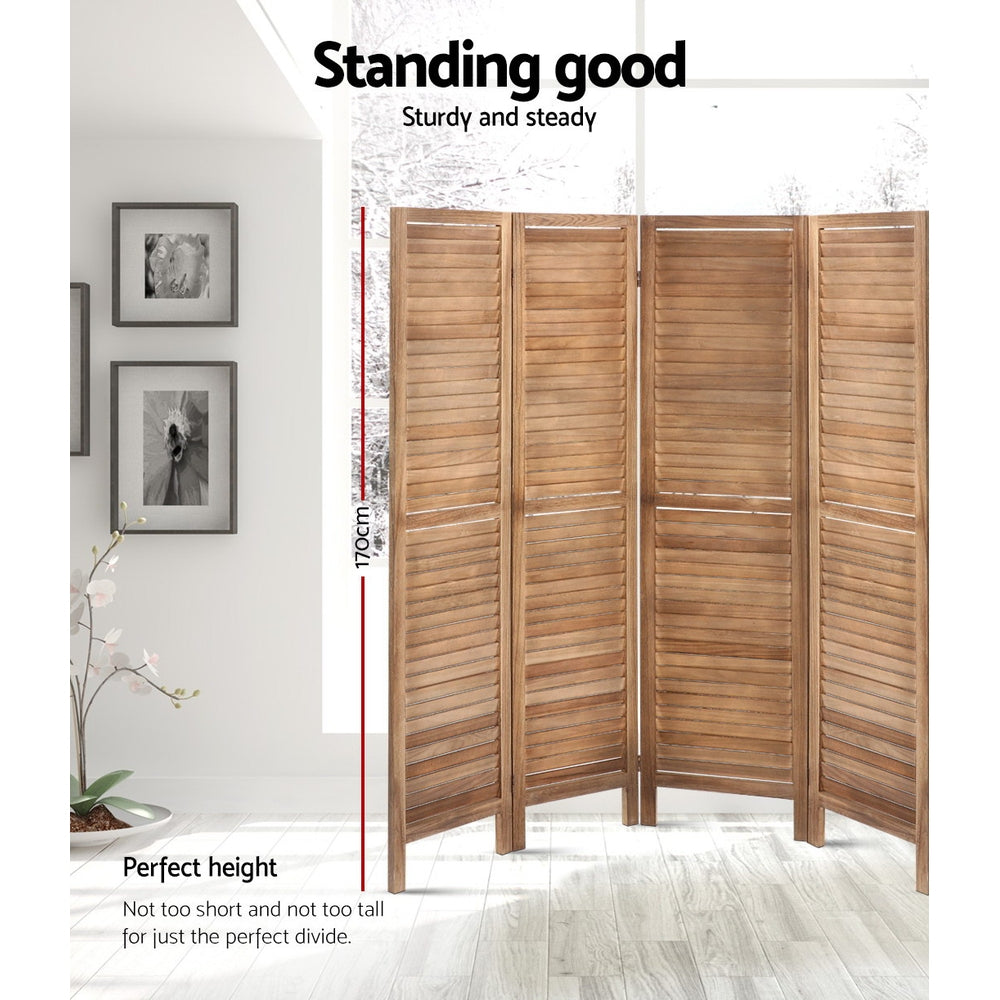 Orbost 8 Panel Louvre Room Divider Screen, Oak view 3