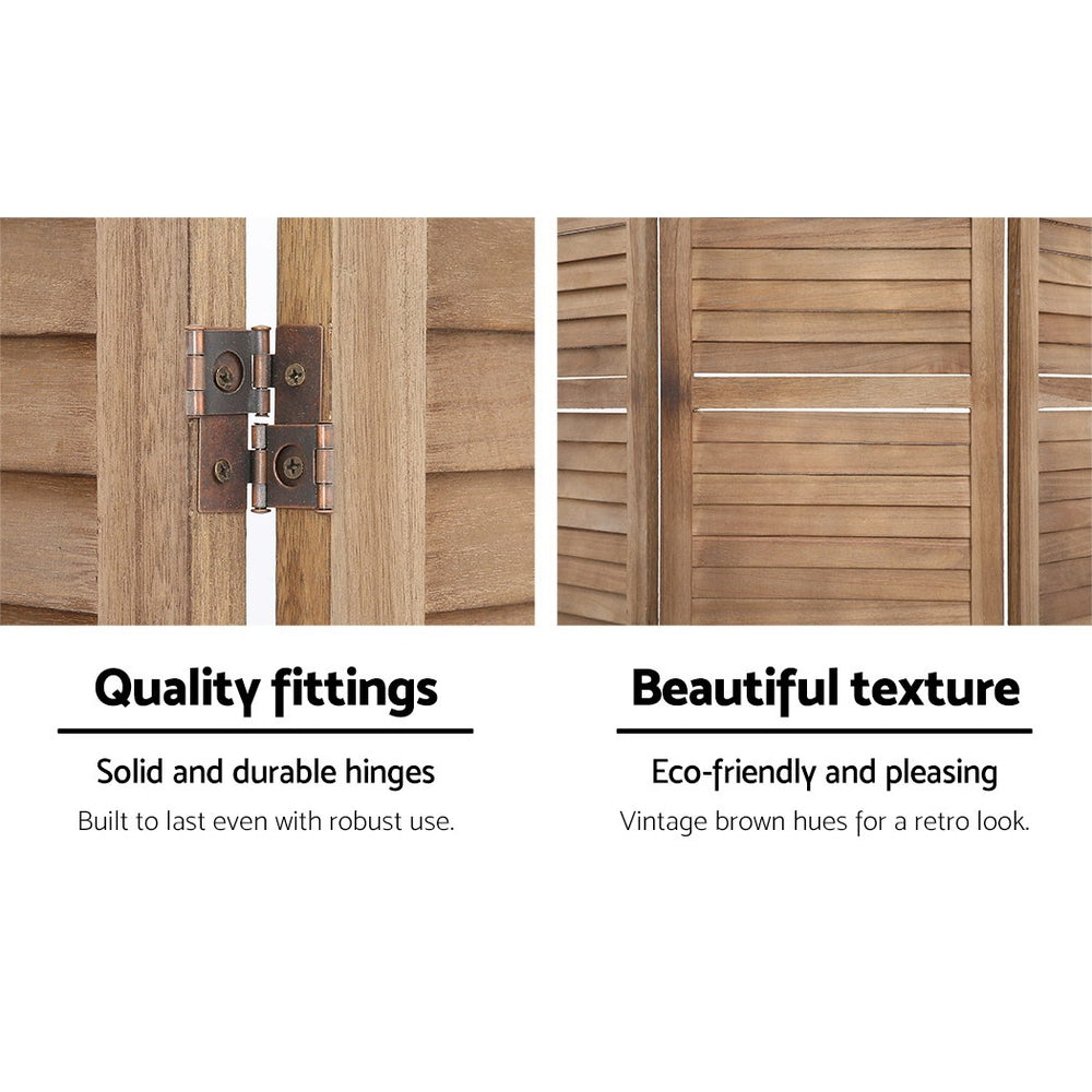Orbost 8 Panel Louvre Room Divider Screen, Oak view 4