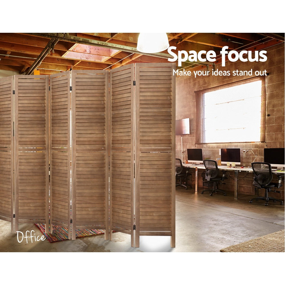 Orbost 8 Panel Louvre Room Divider Screen, Oak view 6