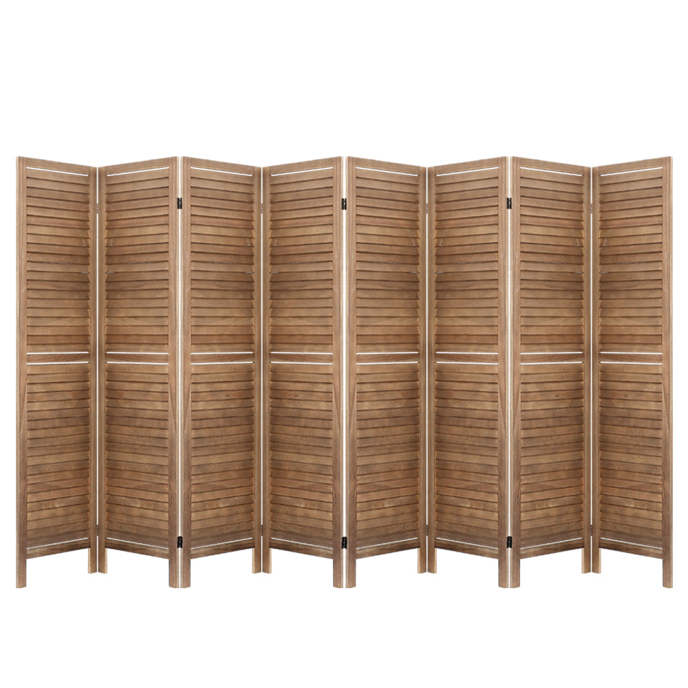 Orbost 8 Panel Louvre Room Divider Screen, Oak view 8