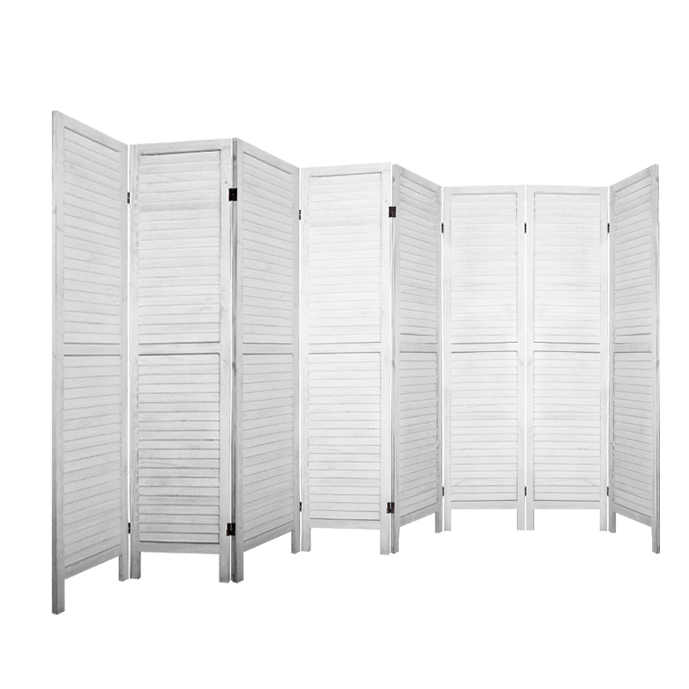 Orbost 8 Panel Louvre Room Divider Screen, White view 3