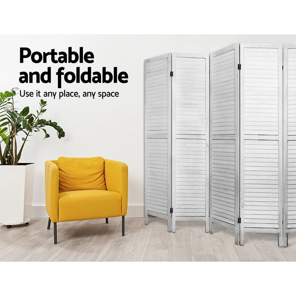 Orbost 8 Panel Louvre Room Divider Screen, White view 6