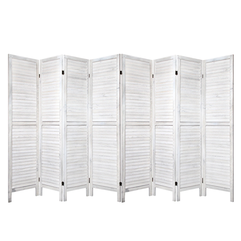 Orbost 8 Panel Louvre Room Divider Screen, White view 8