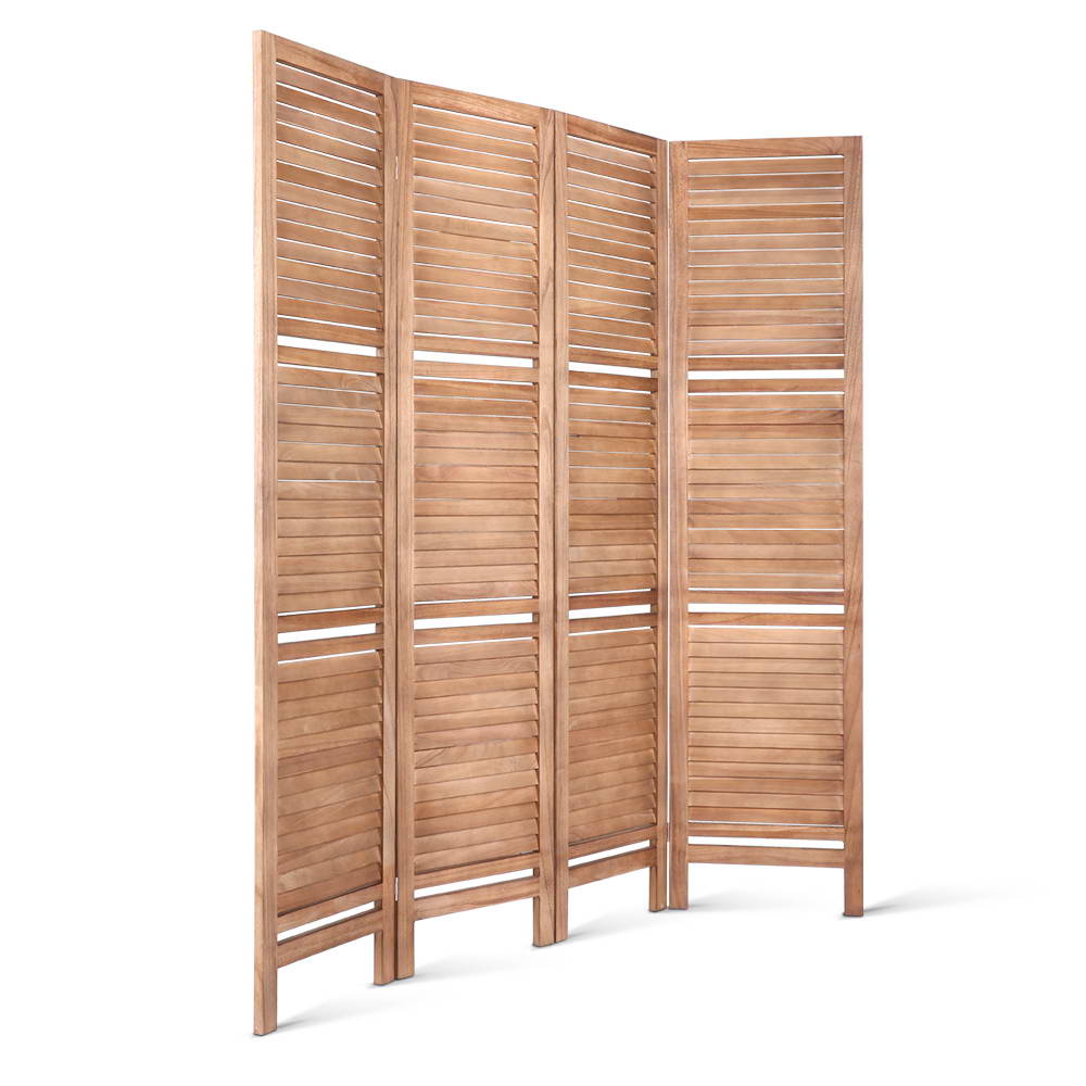 Marlo 4 Panel Shelf Room Divider Screen, Oak view 3