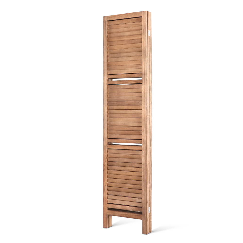 Marlo 4 Panel Shelf Room Divider Screen, Oak view 4