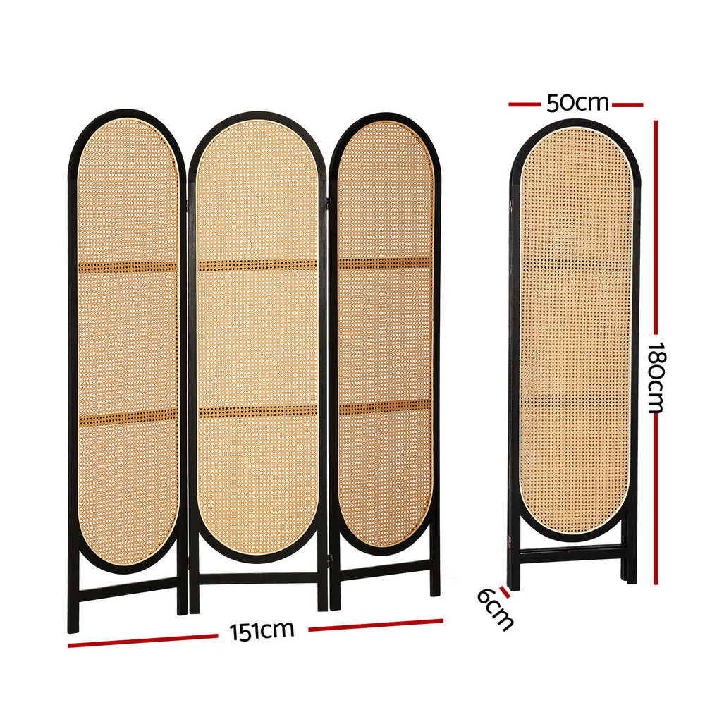 Nowa Nowa 3 Panel Rattan Room Divider Screen, Brown