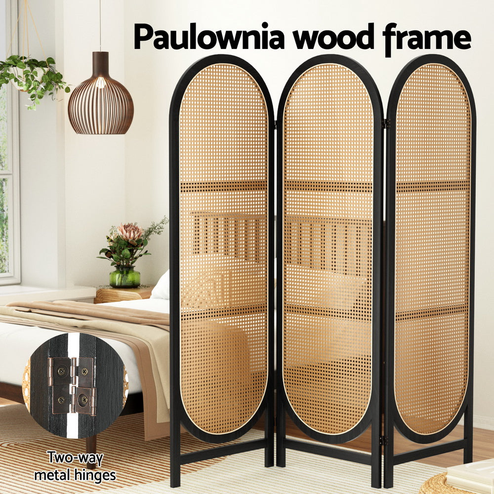 Nowa Nowa 3 Panel Rattan Room Divider Screen, Brown