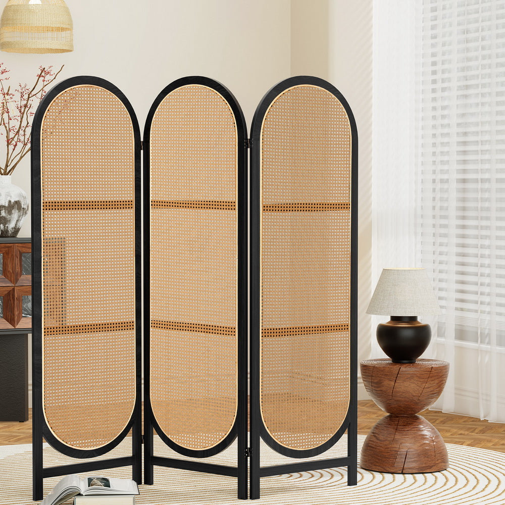 Nowa Nowa 3 Panel Rattan Room Divider Screen, Brown