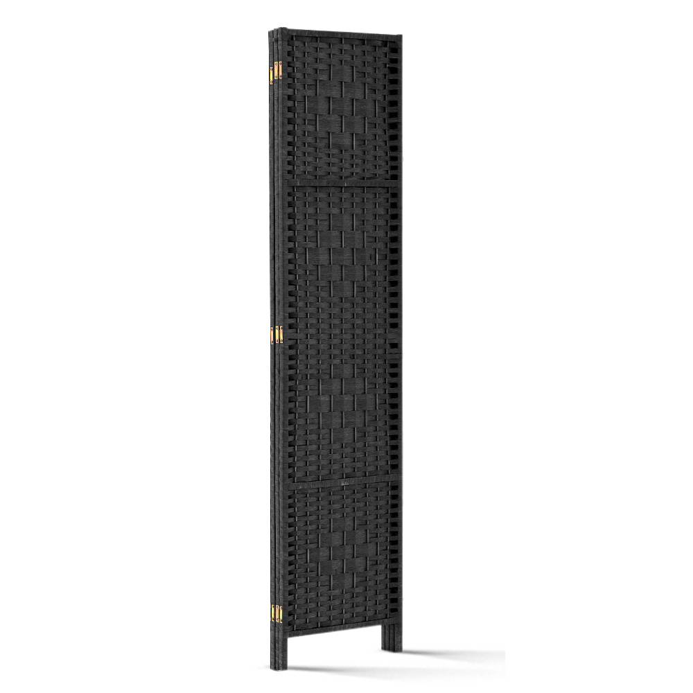 Paynesville 3 Panel Woven Room Divider Screen, Black