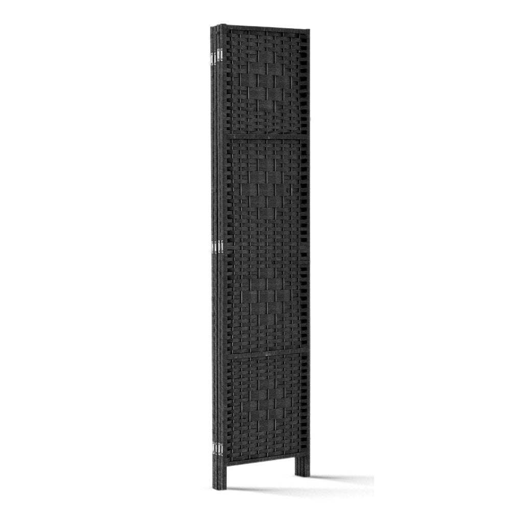 Paynesville 4 Panel Woven Room Divider Screen, Black