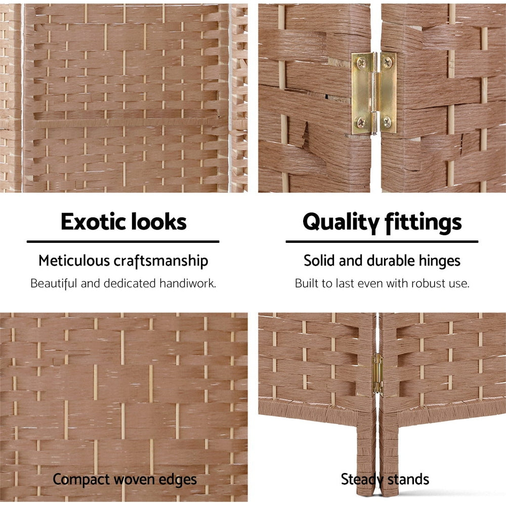 Paynesville 4 Panel Woven Room Divider Screen, Natural