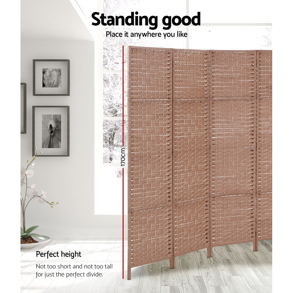 Paynesville 4 Panel Woven Room Divider Screen, Natural